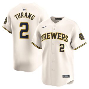 Brice Turang Milwaukee Brewers Home Limited Player Jersey - Cream