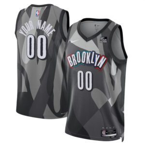 Brooklyn Nets Active Player Custom Gray 2024/25 City Edition Stitched Basketball Jersey