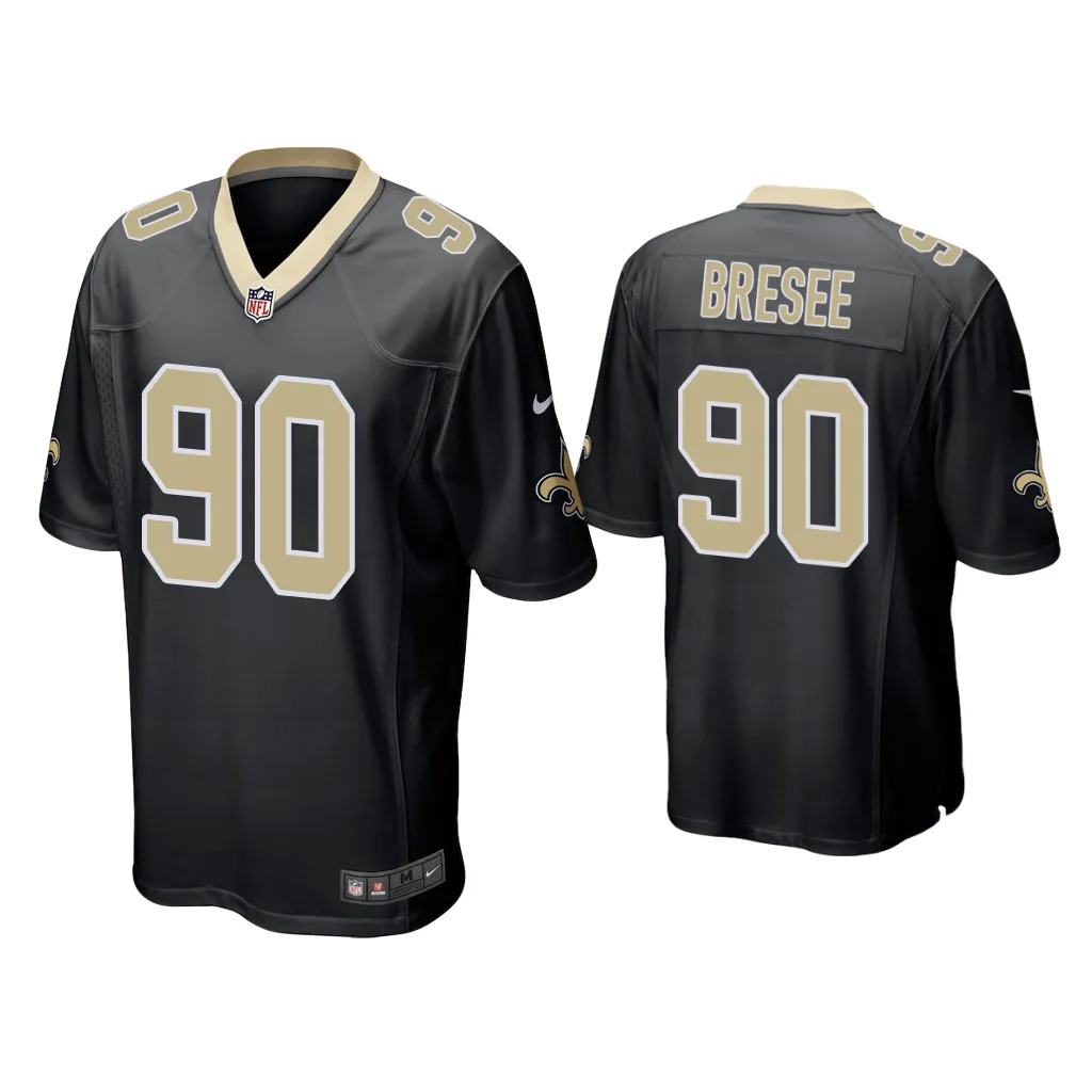 Bryan Bresee New Orleans Saints Black 2023 NFL Draft Game Jersey