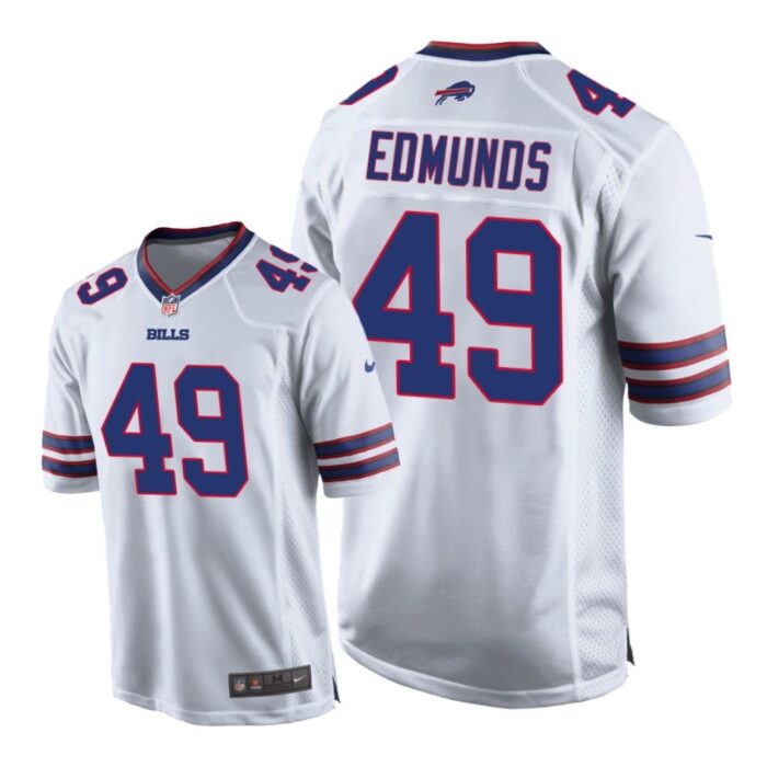 Buffalo Bills #49 White Men Tremaine Edmunds Game Jersey