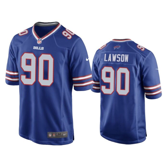 Buffalo Bills #90 Royal Men Shaq Lawson Game Jersey