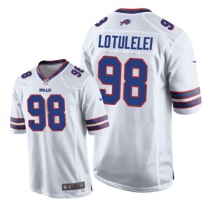 Buffalo Bills #98 White Men Star Lotulelei Game Jersey