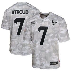 C.J. Stroud Houston Texans Youth 2024 Salute to Service Game Jersey - Arctic Camo