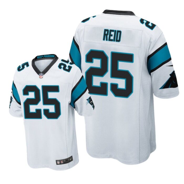 Carolina Panthers #25 White Men Eric Reid Game Jersey