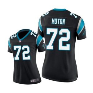 Carolina Panthers #72 Black Taylor Moton Game Jersey - Women