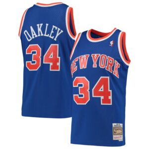 Charles Oakley New York Knicks Hardwood Classics Swingman Jersey - Blue