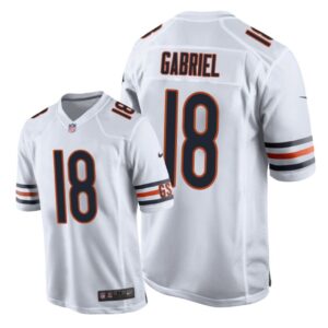 Chicago Bears #18 White Men Taylor Gabriel Game Jersey