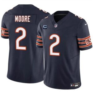 Chicago Bears #2 DJ Moore Navy 2024 F.U.S.E. With 1-star C Patch Vapor Untouchable Limited Football Stitched Jersey