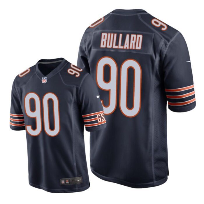 Chicago Bears #90 Navy Men Jonathan Bullard Game Jersey