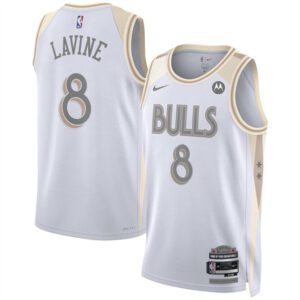 Chicago Bulls #8 Zach LaVine White 202/25 City Edition Stitched Basketball Jersey