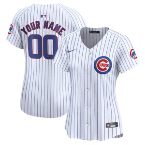 Chicago Cubs Women Home Limited Custom Jersey - White