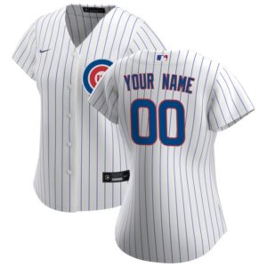 Chicago Cubs Women Home Replica Custom Jersey - White