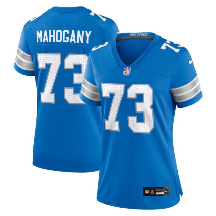 Christian Mahogany Detroit Lions Women's Team Game Jersey - Blue