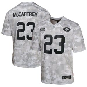 Christian McCaffrey San Francisco 49ers Youth 2024 Salute to Service Game Jersey - Arctic Camo