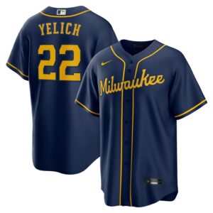 Christian Yelich Milwaukee Brewers Alternate Replica Player Jersey - Navy