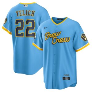 Christian Yelich Milwaukee Brewers City Connect Replica Player Jersey - Powder Blue