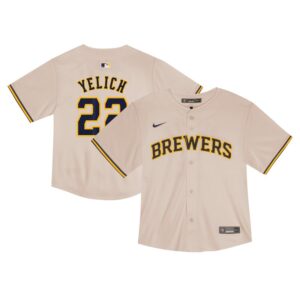 Christian Yelich Milwaukee Brewers Toddler Home Game Jersey - Cream