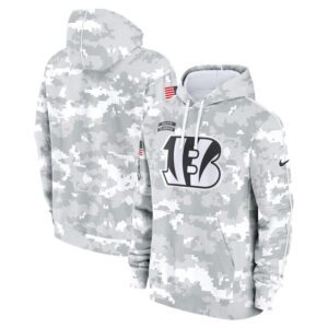 Cincinnati Bengals 2024 Salute To Service Big & Tall Club Fleece Pullover Hoodie - Arctic Camo