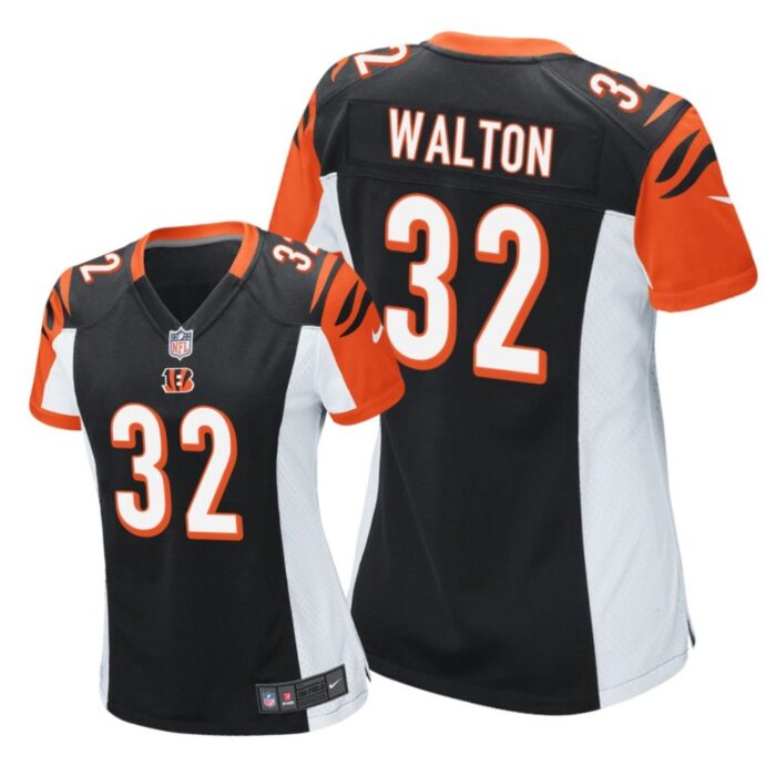 Cincinnati Bengals #32 Black Mark Walton Game Jersey - Women