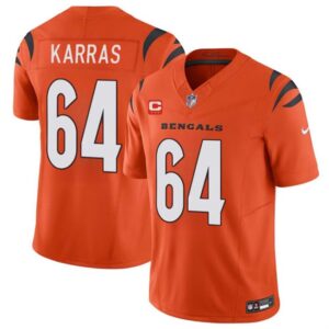 Cincinnati Bengals #64 Ted Karras Orange 2024 F.U.S.E With 3-star C Patch Vapor Untouchable Limited Football Stitched Jersey