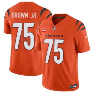 Cincinnati Bengals #75 Orlando Brown Jr. Orange 2024 F.U.S.E With 1-star C Patch Vapor Untouchable Limited Football Stitched Jersey