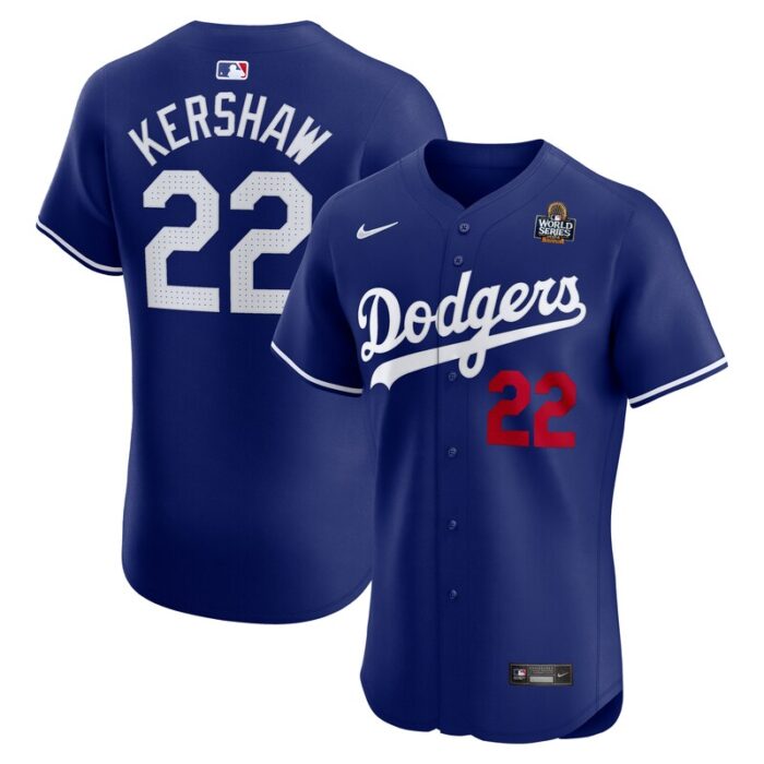 Clayton Kershaw Los Angeles Dodgers 2024 World Series Alternate Elite Player Jersey - Royal