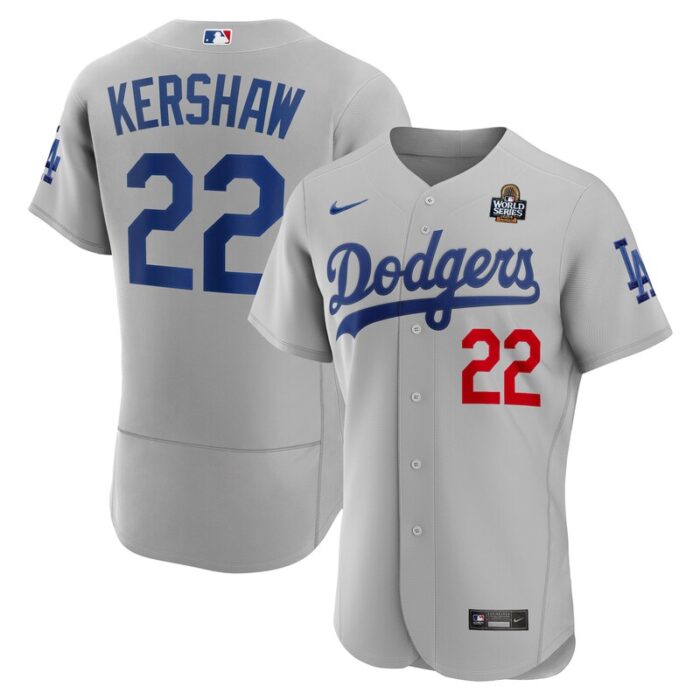 Clayton Kershaw Los Angeles Dodgers 2024 World Series Alternate Player Jersey - Gray