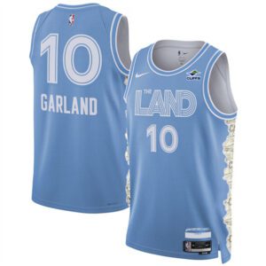 Cleveland Cavaliers #10 Darius Garland Light Blue 2024/25 City Edition Stitched Jersey