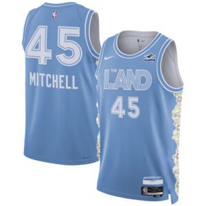 Cleveland Cavaliers #45 Donovan Mitchell Light Blue 2024/25 City Edition Stitched Jersey