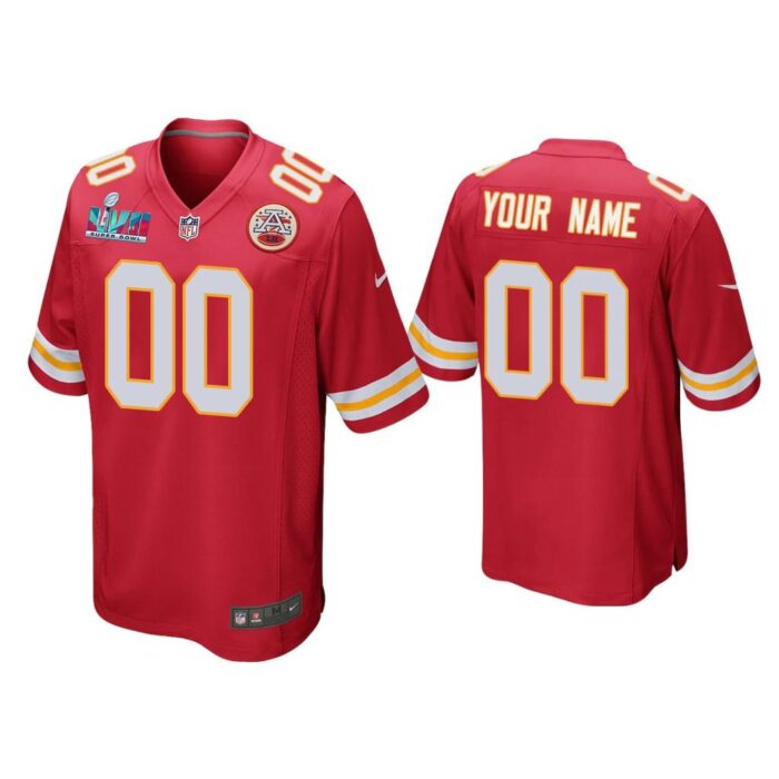 Custom Kansas City Chiefs Super Bowl LVII Red Game Jersey