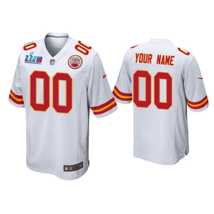 Custom Kansas City Chiefs Super Bowl LVII White Game Jersey