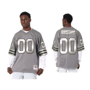 Custom Miami Dolphins Charcoal Throwback Metal Works Jersey