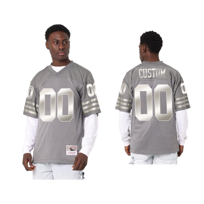 Custom San Francisco 49Ers Charcoal Throwback Metal Works Jersey