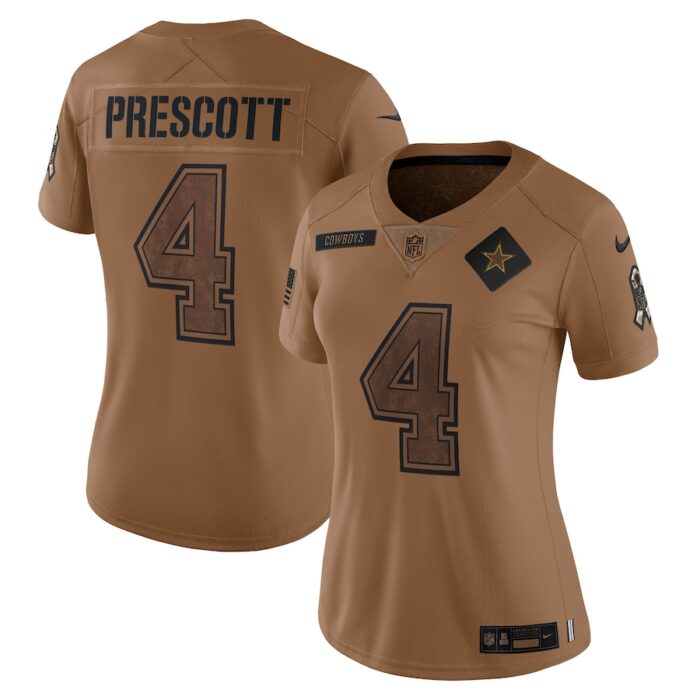 Dak Prescott Dallas Cowboys Women's 2023 Salute To Service Limited Jersey - Brown