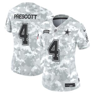 Dak Prescott Dallas Cowboys Women's 2024 Salute to Service Limited Jersey - Arctic Camo