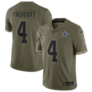 Dak Prescott Dallas Cowboys Youth 2022 Salute To Service Player Limited Jersey - Olive