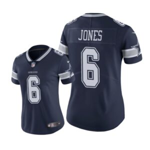 Dallas Cowboys #6 Navy Chris Jones Game Jersey - Women