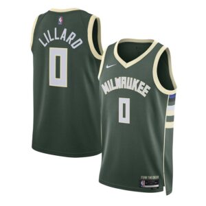 Damian Lillard Milwaukee Bucks Unisex Swingman Jersey - Icon Edition - Hunter Green