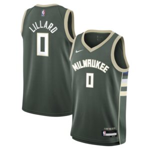 Damian Lillard Milwaukee Bucks Youth Swingman Jersey - Icon Edition - Hunter Green