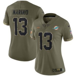 Dan Marino Miami Dolphins Women 2022 Salute To Service Retired Player Limited Jersey - Olive