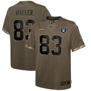 Darren Waller Las Vegas Raiders Youth 2022 Salute To Service Player Limited Jersey - Olive