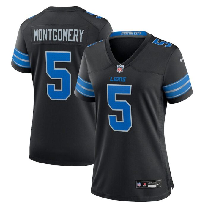 David Montgomery Detroit Lions Women's 2nd Alternate Game Jersey - Black