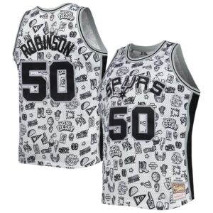 David Robinson San Antonio Spurs 1998/99 Hardwood Classics Doodle Swingman Player Jersey - White