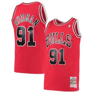 Dennis Rodman Chicago Bulls Hardwood Classics Swingman Jersey - Red