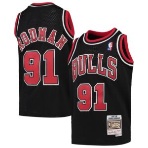 Dennis Rodman Chicago Bulls Youth 1997-98 Hardwood Classics Swingman Jersey - Black