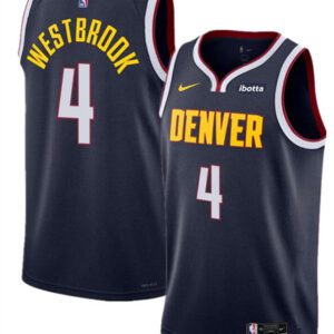 Denver Nuggets #4 Russell Westbrook Navy 2024 Icon Edition Stitched Basketball Jersey