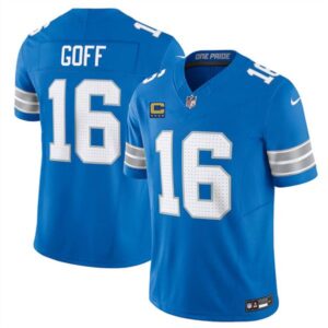 Detroit Lions #16 Jared Goff Blue 2024 F.U.S.E. With 4-Star C Patch Vapor Limited Football Stitched Jersey