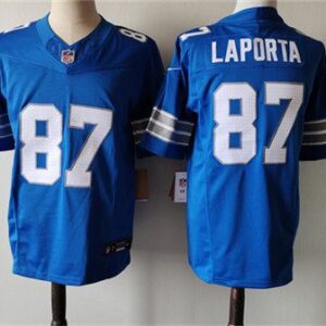 Detroit Lions #87 Sam LaPorta Blue 2024 F.U.S.E. Vapor Limited Football Stitched Jersey