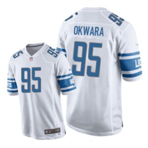 Detroit Lions #95 White Men Romeo Okwara Game Jersey