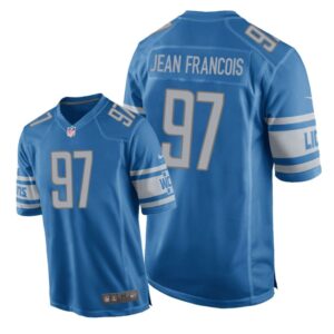 Detroit Lions #97 Blue Men Ricky Jean Francois Game Jersey